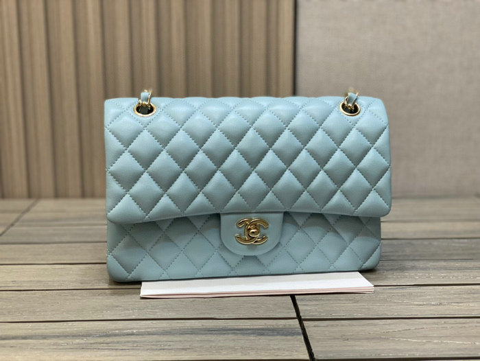 Classic Chanel Lambskin Medium Flap Bag Blue CF1112