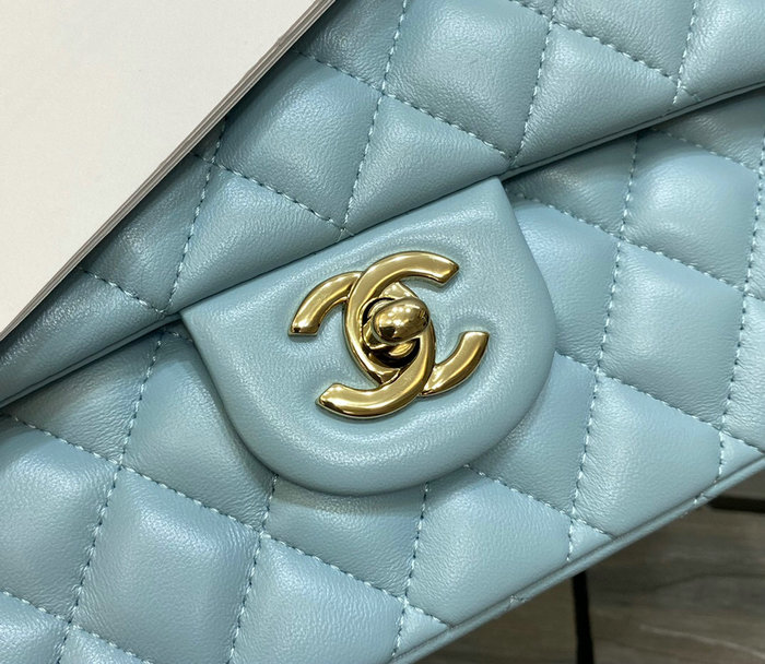 Classic Chanel Lambskin Medium Flap Bag Blue CF1112