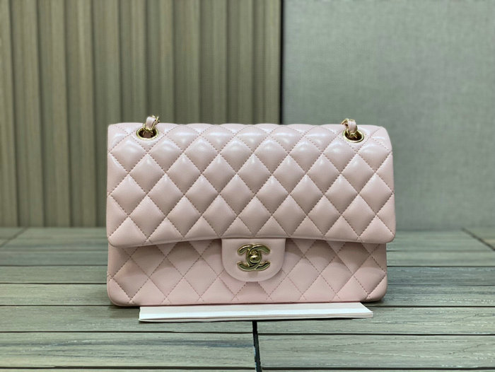 Classic Chanel Lambskin Medium Flap Bag Pink CF1112