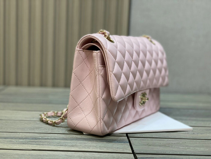 Classic Chanel Lambskin Medium Flap Bag Pink CF1112