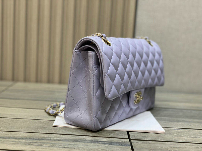 Classic Chanel Lambskin Medium Flap Bag Purple CF1112