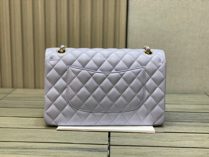 Classic Chanel Lambskin Medium Flap Bag Purple CF1112