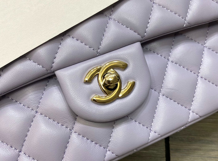 Classic Chanel Lambskin Medium Flap Bag Purple CF1112