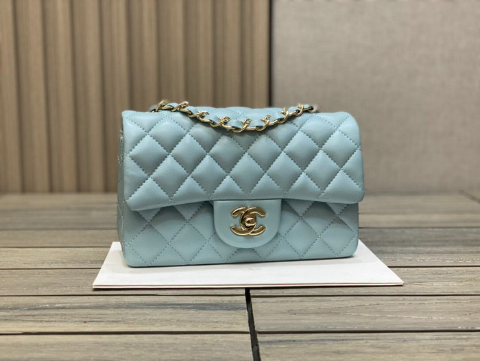 Classic Chanel Lambskin Small Flap Bag Blue CF1116