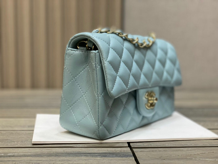 Classic Chanel Lambskin Small Flap Bag Blue CF1116