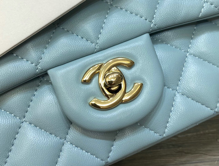 Classic Chanel Lambskin Small Flap Bag Blue CF1116