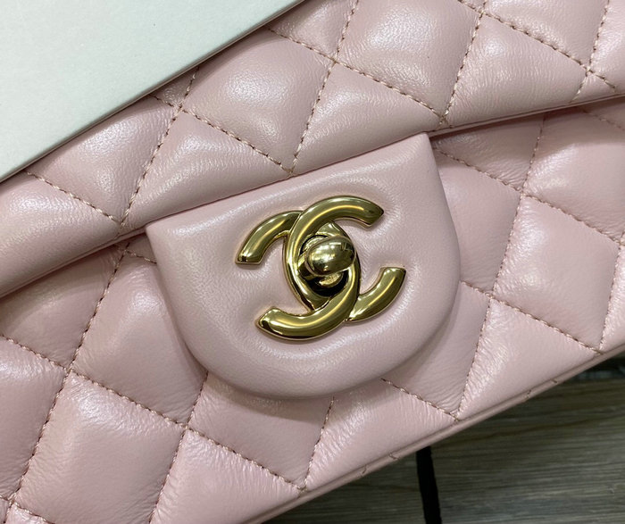 Classic Chanel Lambskin Small Flap Bag Pink CF1116