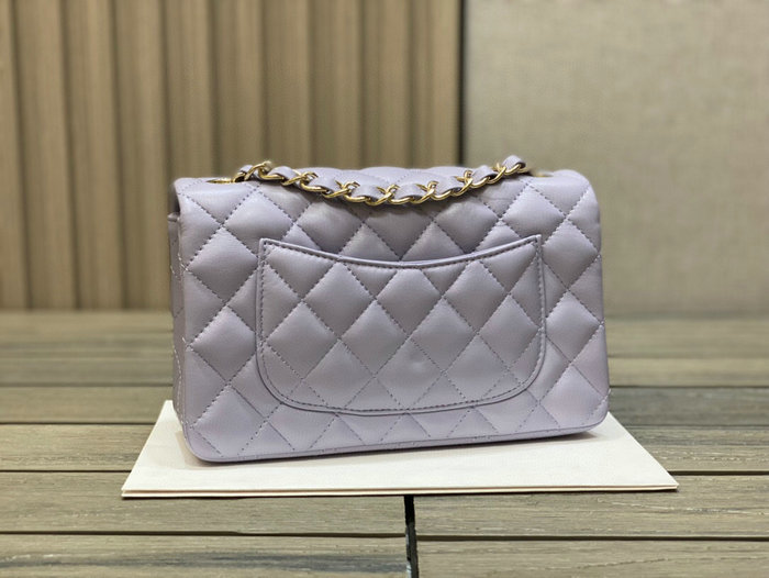 Classic Chanel Lambskin Small Flap Bag Purple CF1116