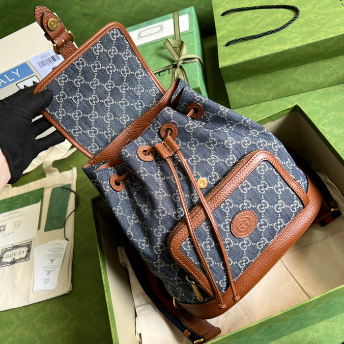 Gucci Backpack with Interlocking G Blue 674147