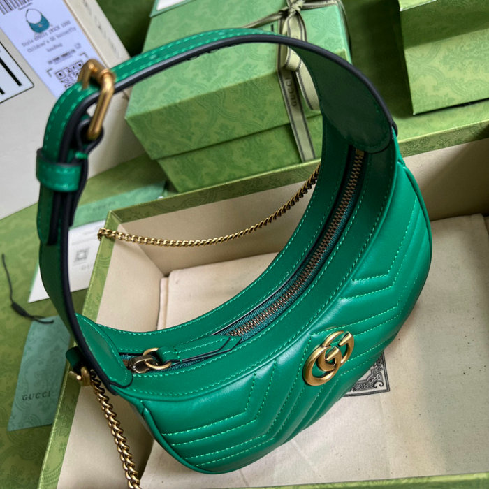 Gucci GG Marmont half-moon-shaped mini bag Green 699514