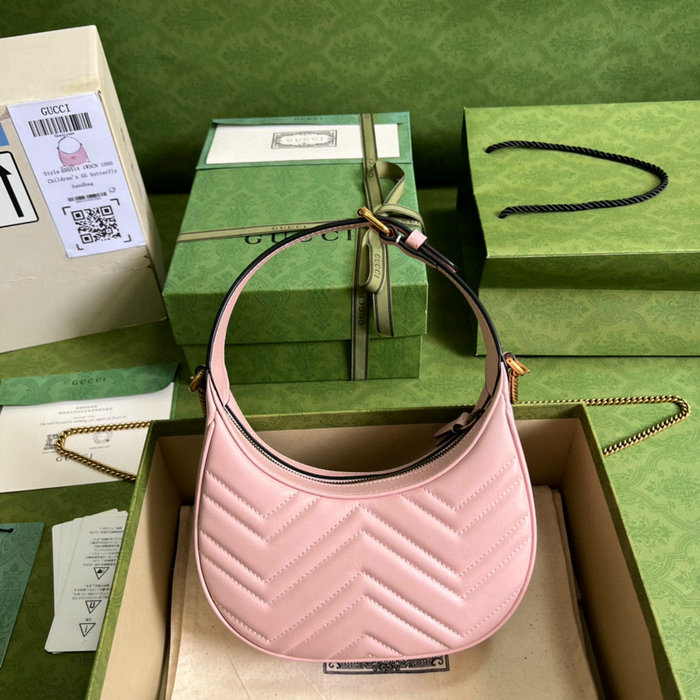 Gucci GG Marmont half-moon-shaped mini bag Pink 699514