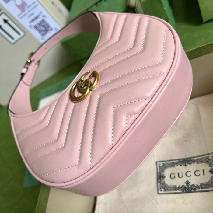 Gucci GG Marmont half-moon-shaped mini bag Pink 699514