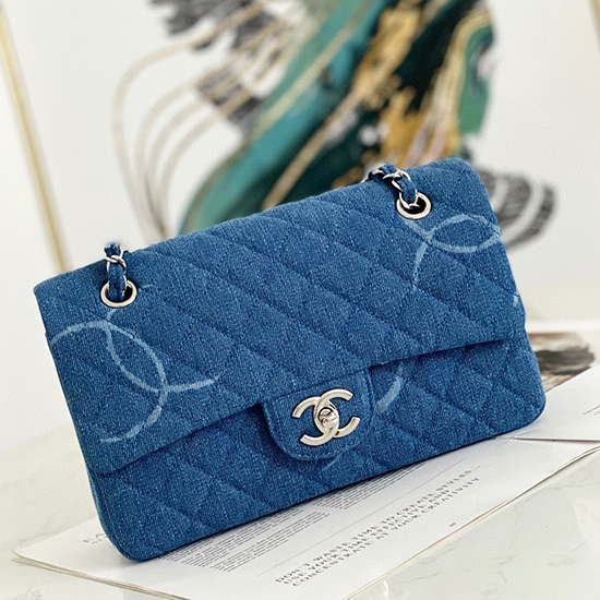 Medium Chanel Denim Flap Shoulder Bag Blue AS2071