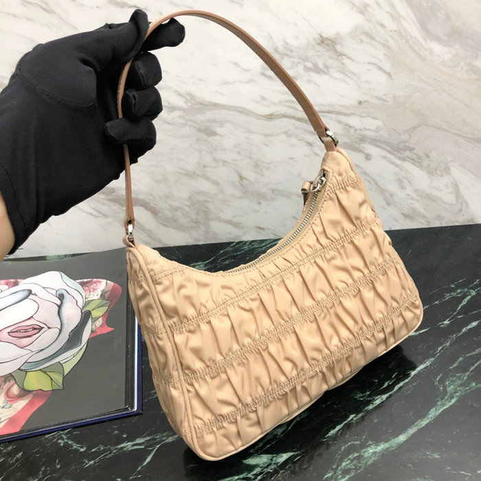 Prada Nylon Hobo bag Beige 1NE204