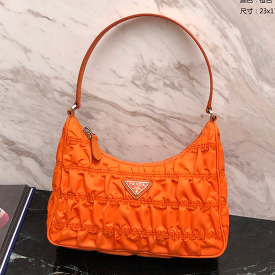 Prada Nylon Hobo bag Orange 1NE204