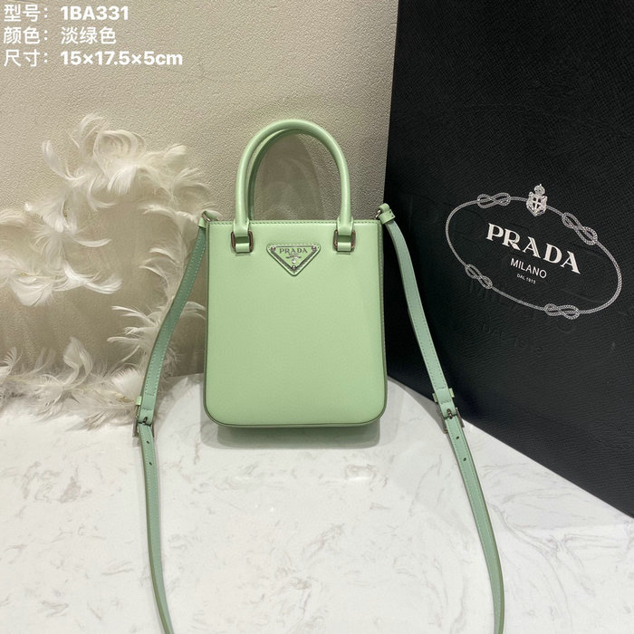 Prada Small brushed leather tote Green 1BA331