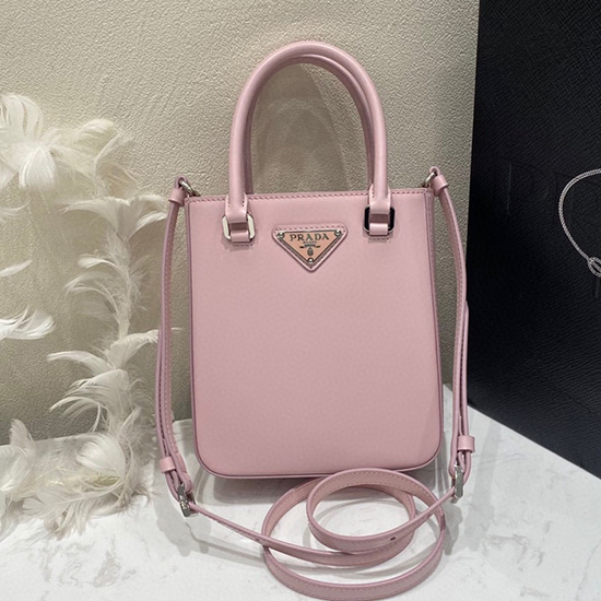 Prada Small brushed leather tote Pink 1BA331