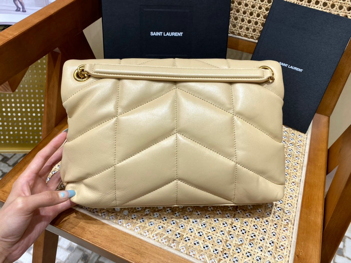 Saint Laurent Loulou Puffer Medium Bag Beige with Gold 577475