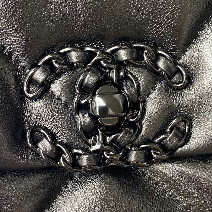 Chanel 19 Lambskin Flap Bag Black AS1160