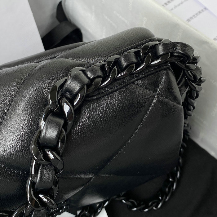 Chanel 19 Lambskin Flap Bag Black AS1160