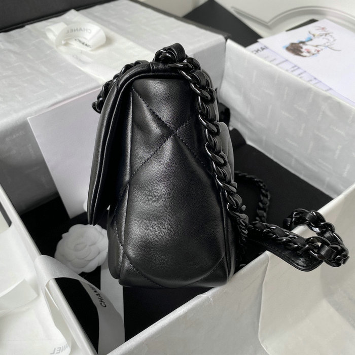 Chanel 19 Lambskin Flap Bag Black AS1160