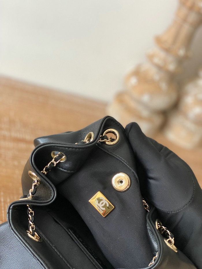 Chanel Lambskin Duma Backpack Black AS2908