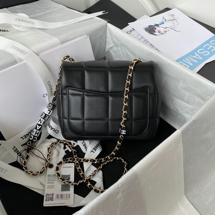 Chanel Lambskin Flap Bag Black AS3330