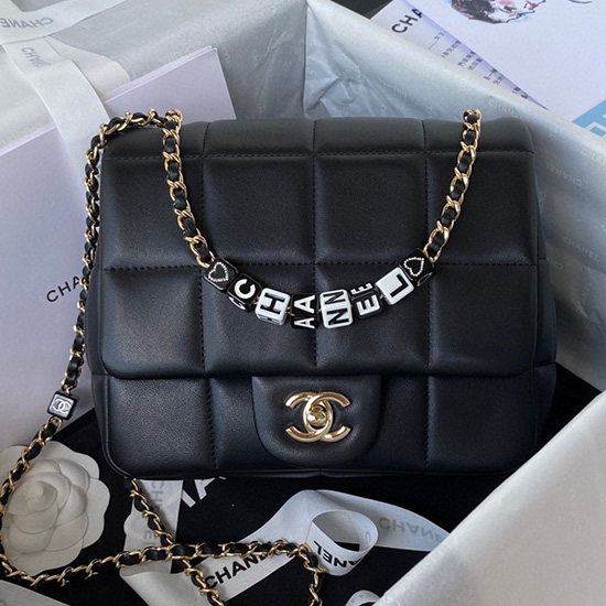 Chanel Lambskin Flap Bag Black AS3331