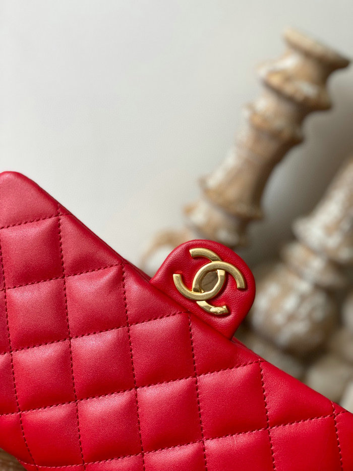 Chanel Lambskin Flap Bag Red AS3110