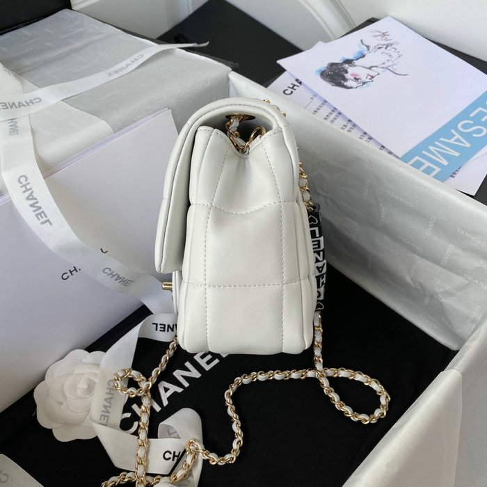 Chanel Lambskin Flap Bag White AS3330