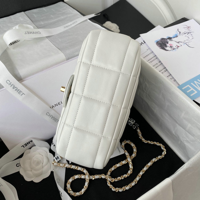 Chanel Lambskin Flap Bag White AS3331