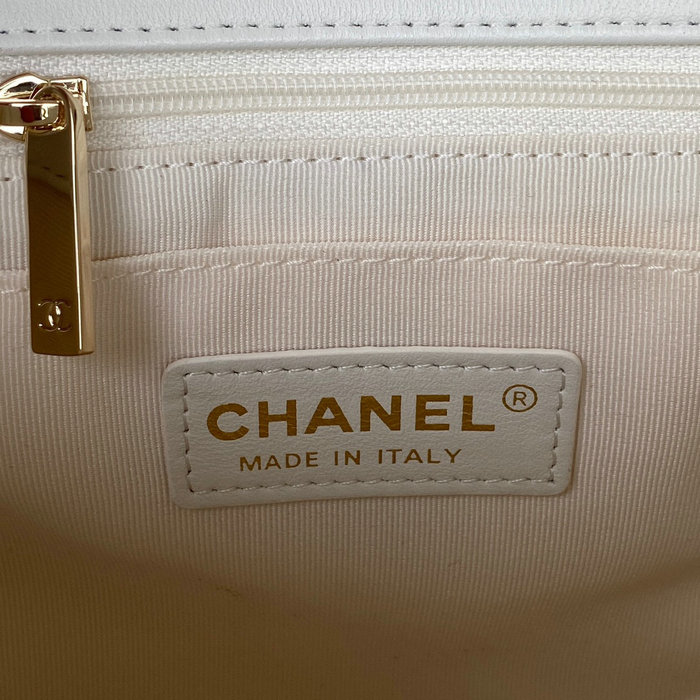 Chanel Lambskin Flap Bag White AS3331