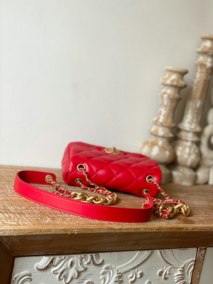 Chanel Lambskin Small Flap Bag Red AS3109