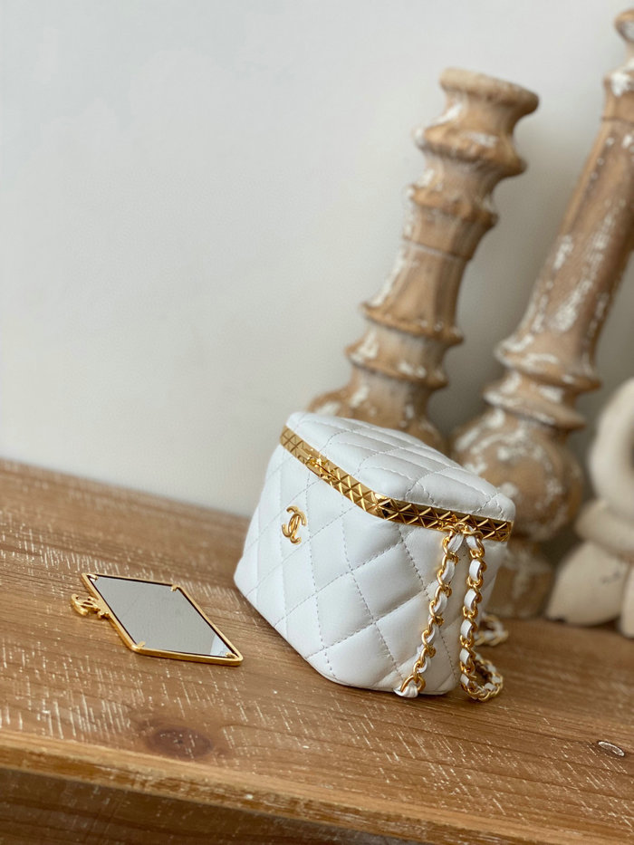 Chanel Small Vanity with Chain White AP2717