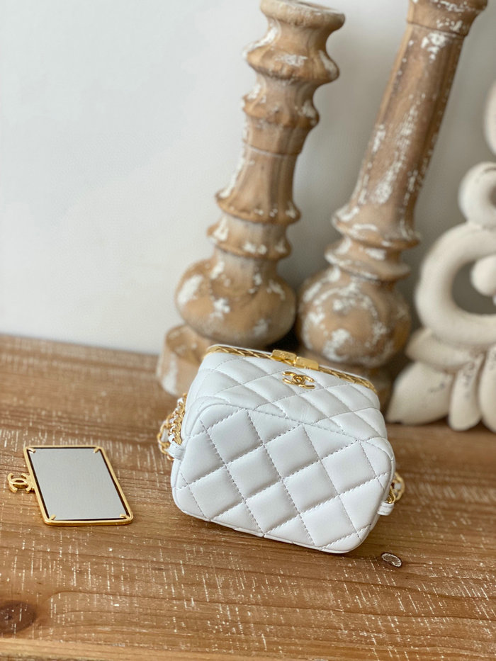 Chanel Small Vanity with Chain White AP2717