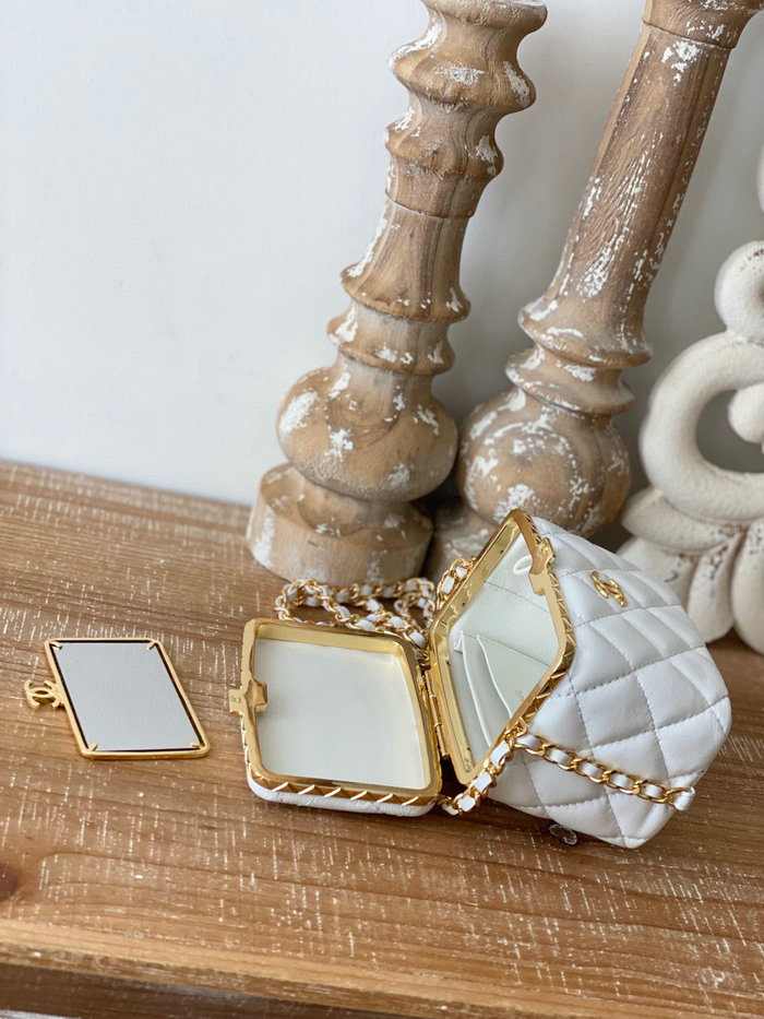 Chanel Small Vanity with Chain White AP2717