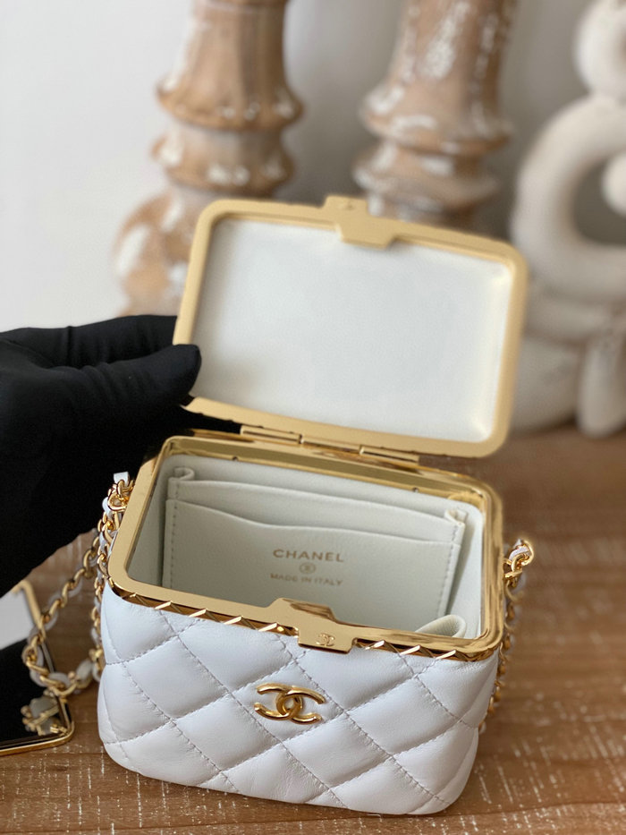 Chanel Small Vanity with Chain White AP2717