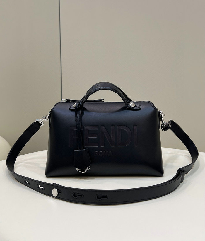 Fendi By The Way Medium Leather Boston Bag Black F8286