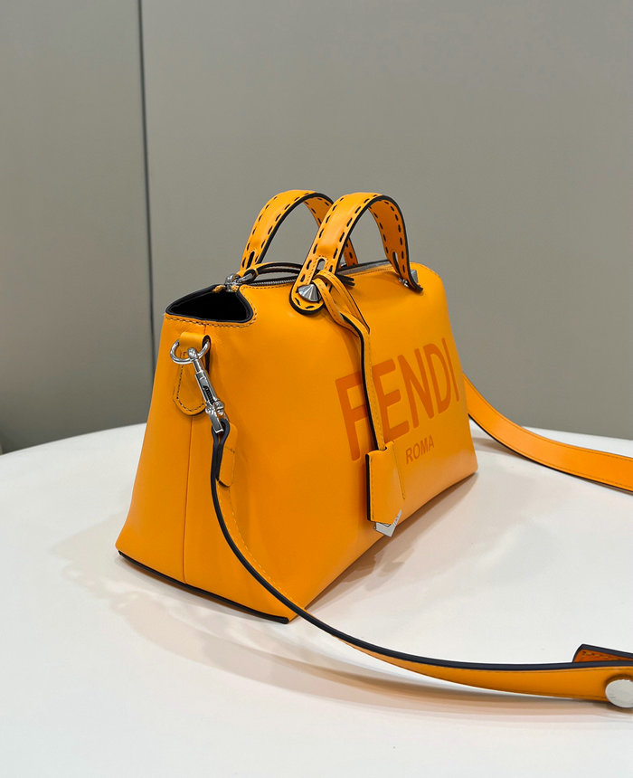 Fendi By The Way Medium Leather Boston Bag Orange F8286