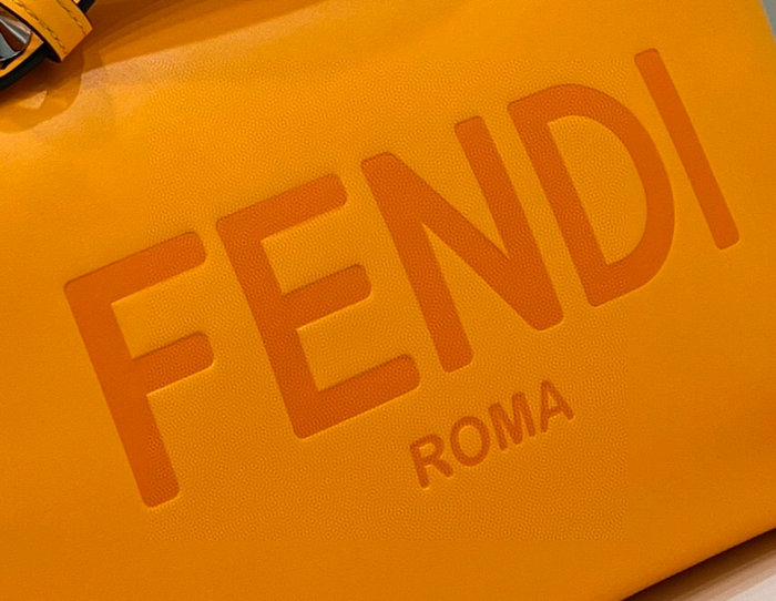 Fendi By The Way Medium Leather Boston Bag Orange F8286