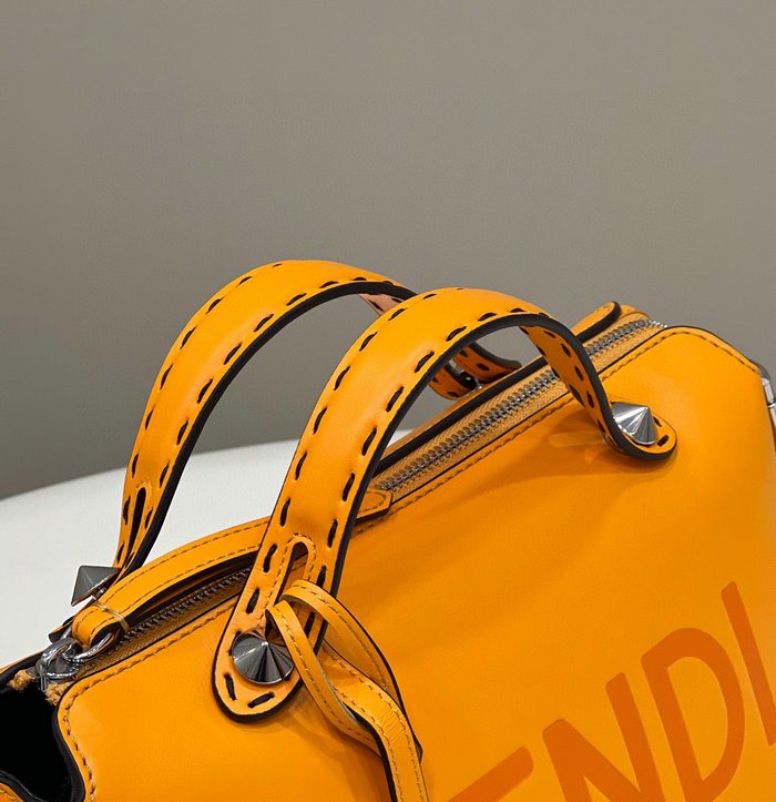 Fendi By The Way Medium Leather Boston Bag Orange F8286