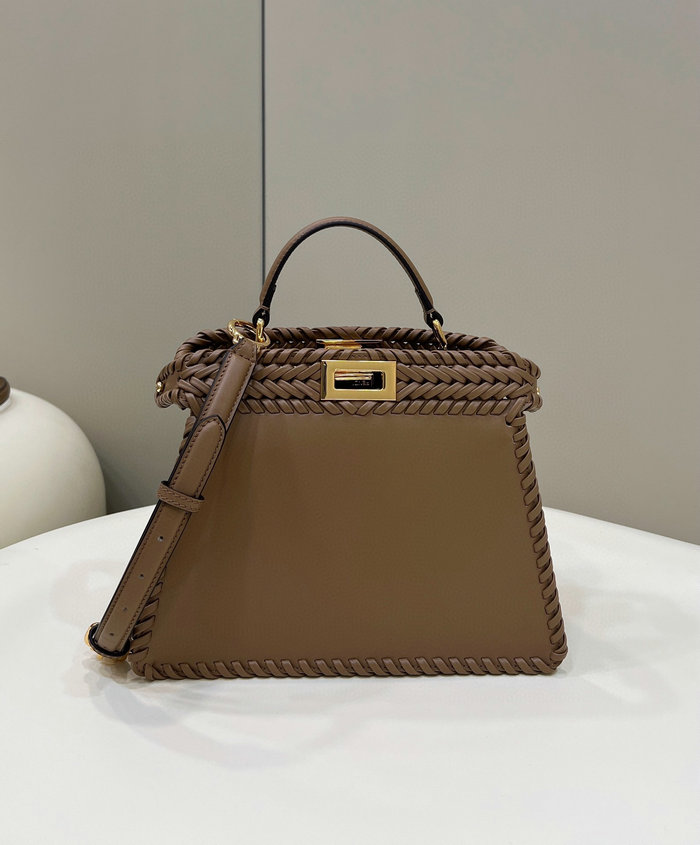 Fendi Calfskin Peekaboo Brown F80051