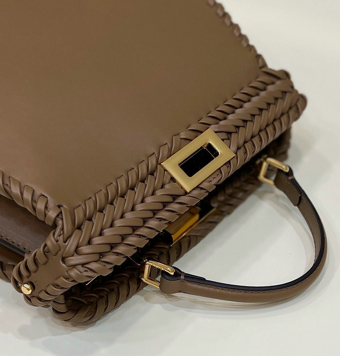 Fendi Calfskin Peekaboo Brown F80051