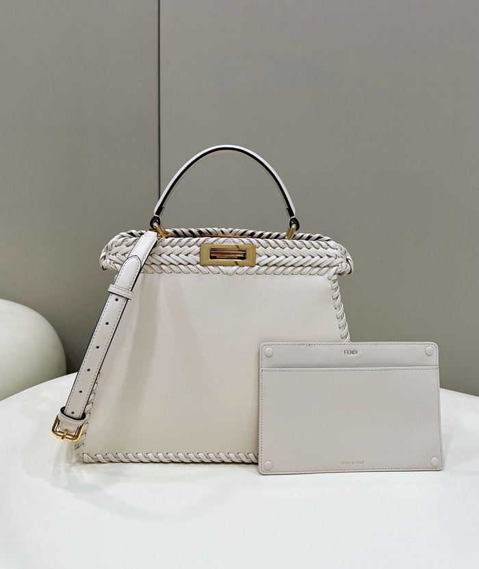 Fendi Calfskin Peekaboo White F80051