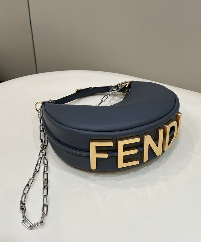 Fendi Fendigraphy Small Leather Bag Dark Blue F80056