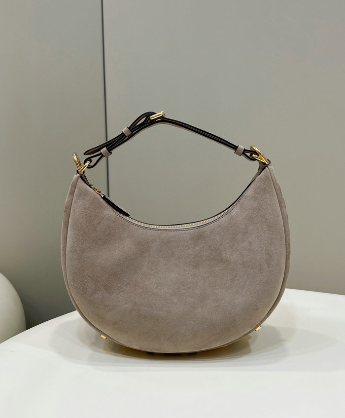 Fendi Fendigraphy Small Suede Bag Grey F80056