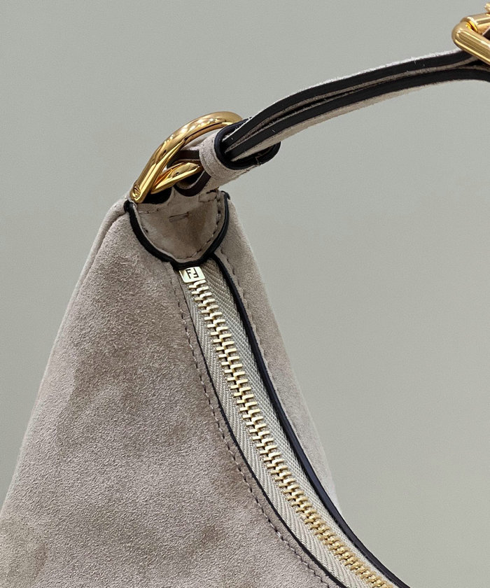 Fendi Fendigraphy Small Suede Bag Grey F80056