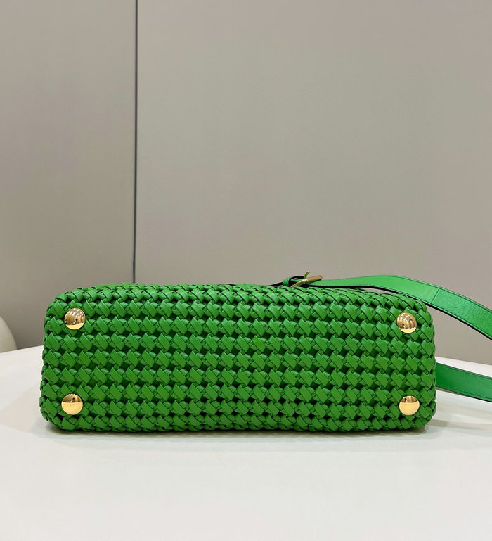 Fendi Interlace Leather Peekaboo Green F0705