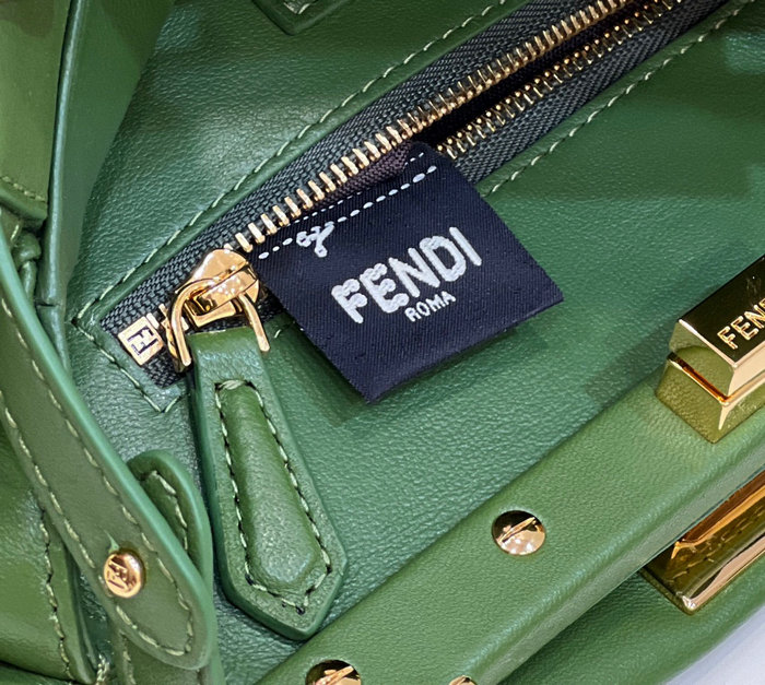 Fendi Nappa Leather Mini Peekaboo Bag Green F8383