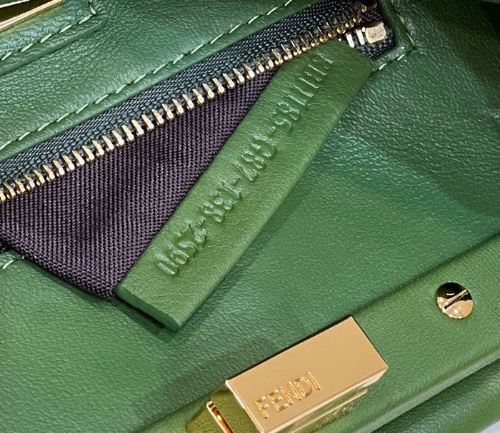 Fendi Nappa Leather Mini Peekaboo Bag Green F8383